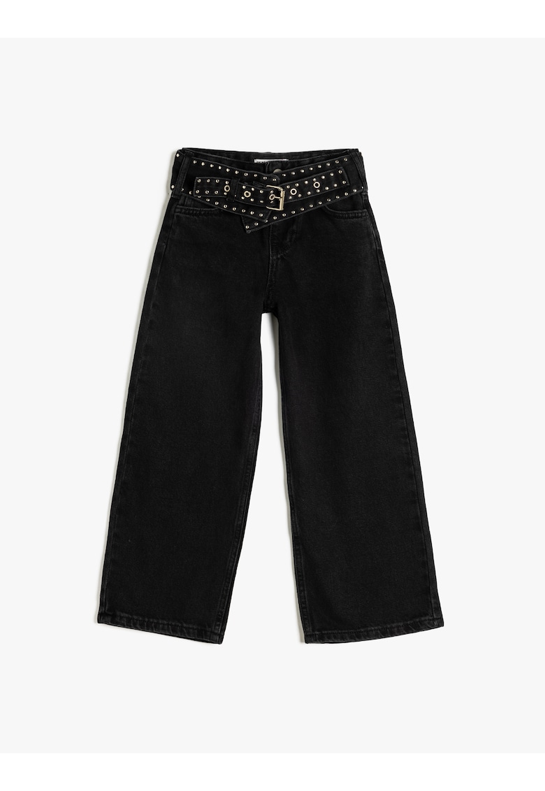 Blugi cu croiala ampla si cordon in talie