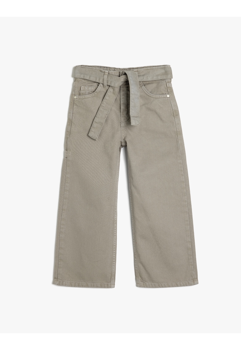 Blugi cu croiala ampla si cordon in talie