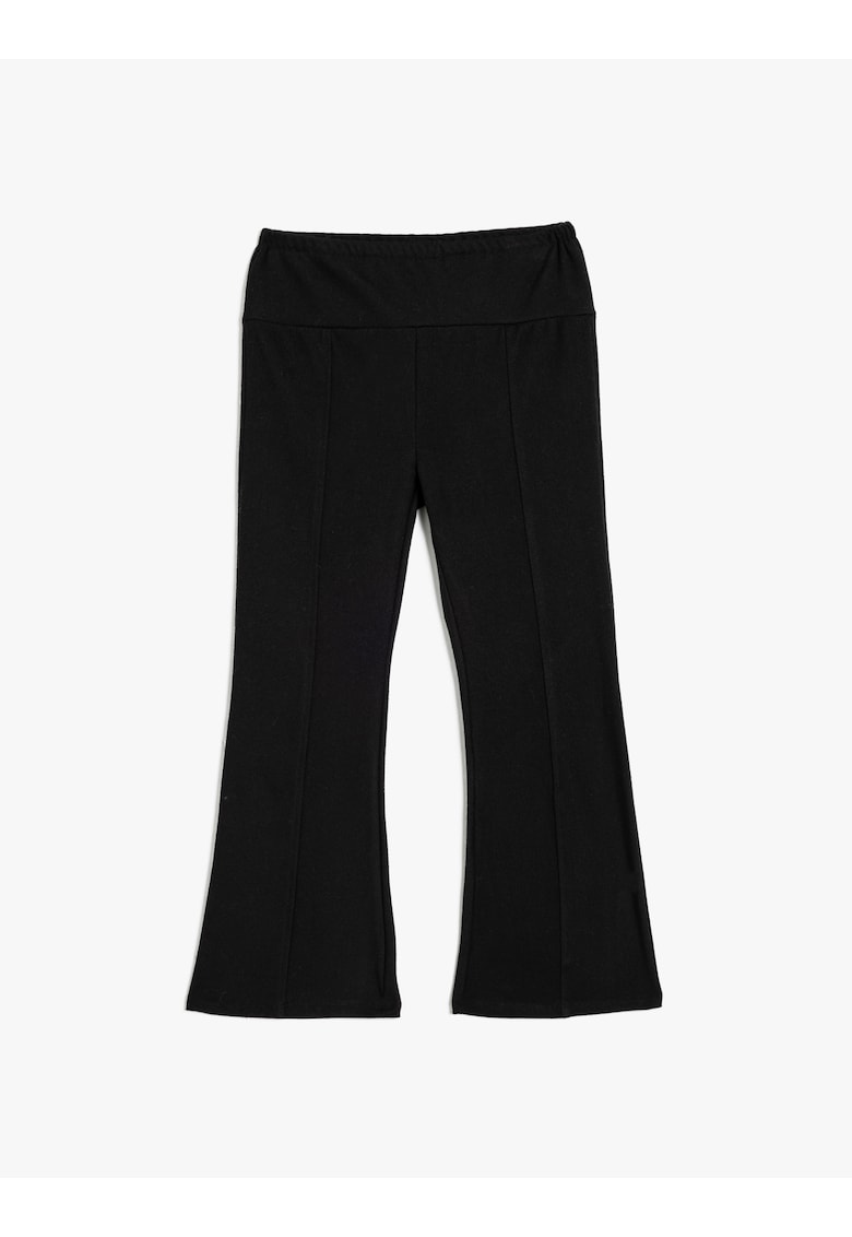 Pantaloni evazati cu model uni