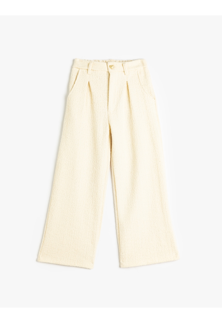 Pantaloni texturati cu croiala ampla