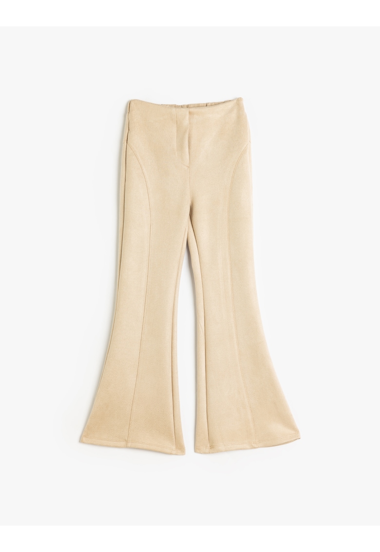 Pantaloni evazati cu model uni