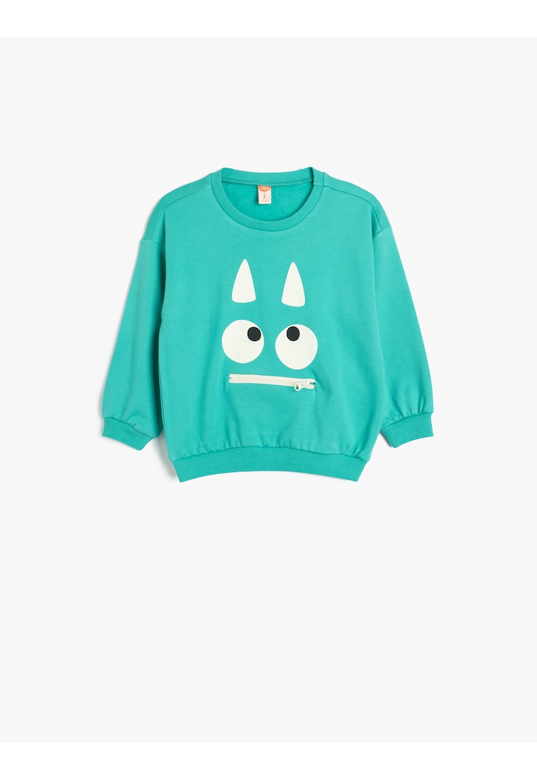 KOTO - Bluza de trening cu imprimeu si maneci cazute