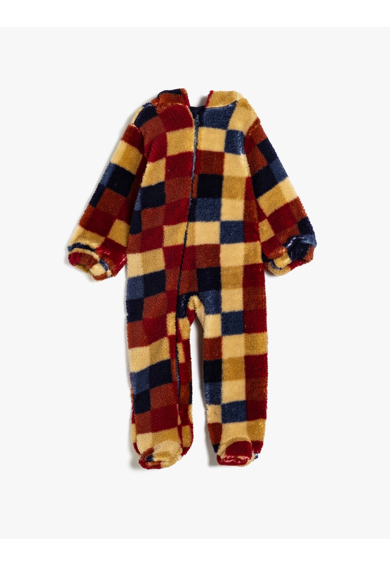 Salopeta cu model in carouri si fermoar Salopeta cu model in carouri si fermoar