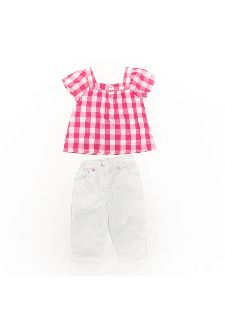 Compleu bluza in carouri -  cu pantaloni - 10215