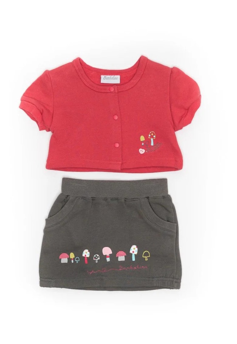 Compleu fustita si bolero - Bambilina - Mushrooms - 22625C - Gri -