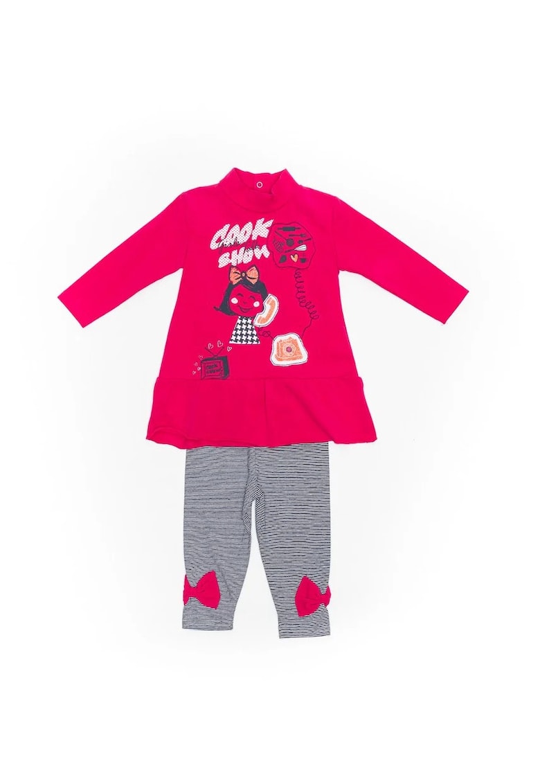 Compleu rochita cu colanti - 33625 - Fucsia -