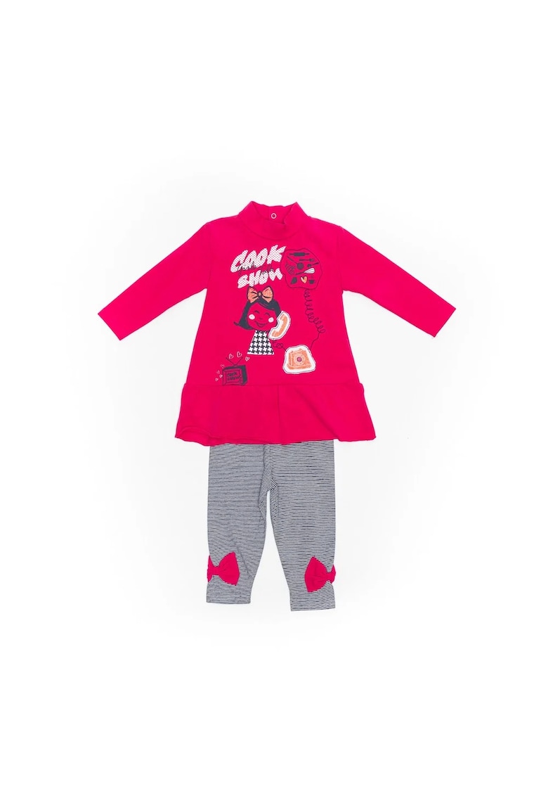 Compleu rochita cu colanti -  33625 - Fucsia -