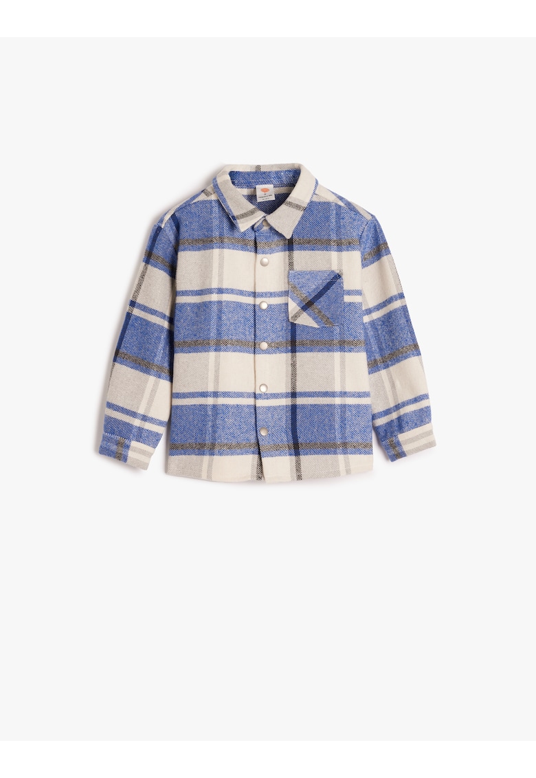 Camasa cu model in carouri si buzunar pe piept