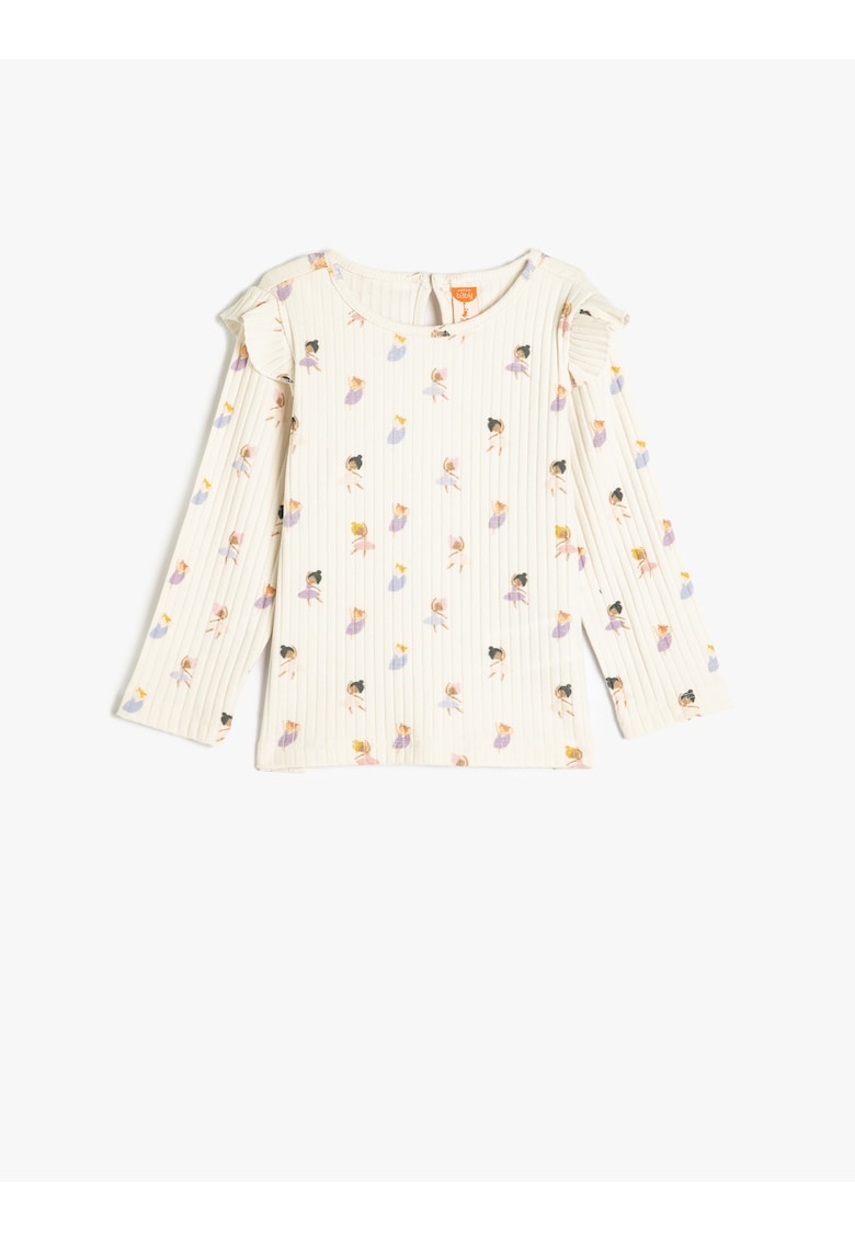 Bluza striata cu garnituri cu volane