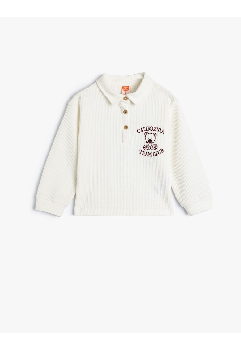 Bluza de trening texturata cu guler polo