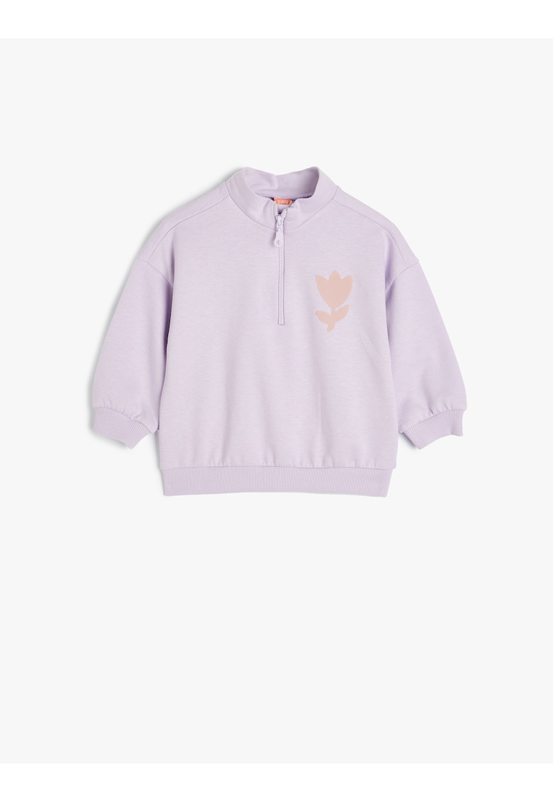 Bluza de trening din bumbac cu fermoar scurt