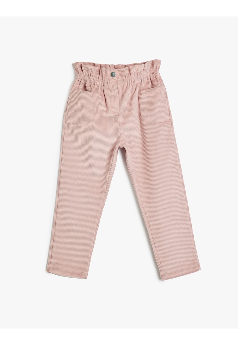 Pantaloni striati din bumbac cu talie elastica