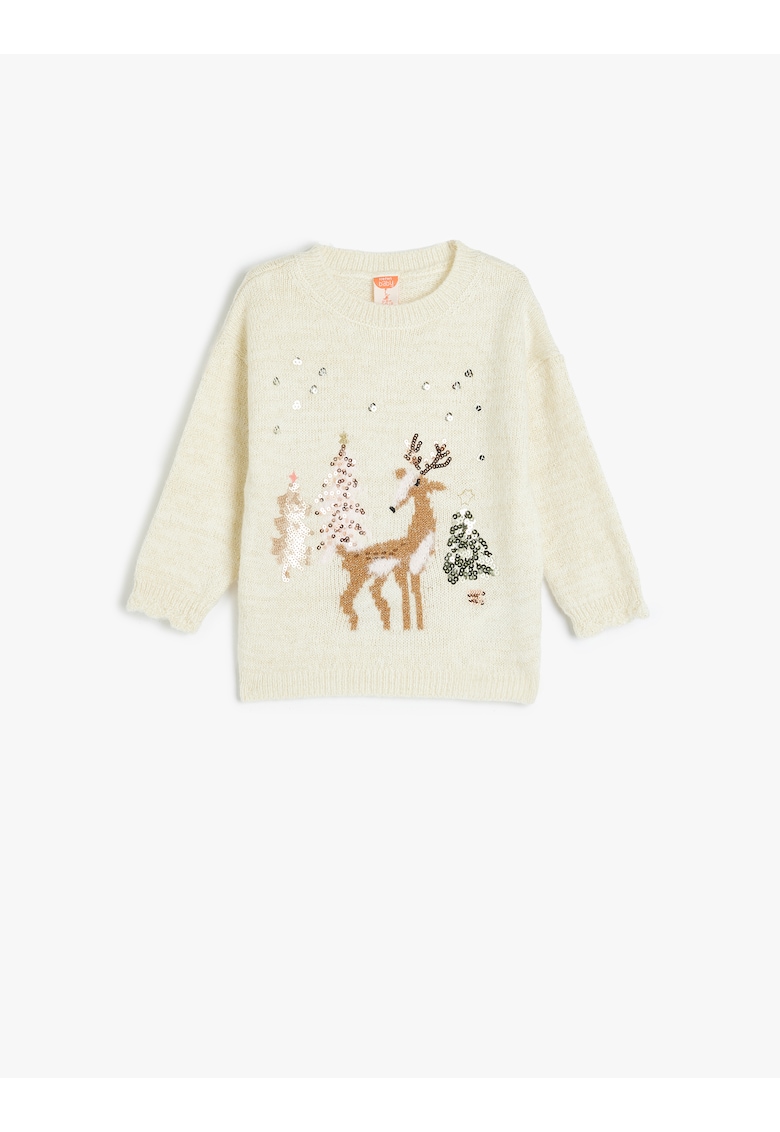 Pulover tricotat cu model de Craciun