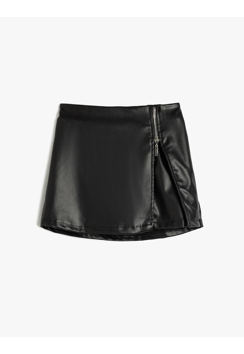 Fusta-pantalon din piele ecologica