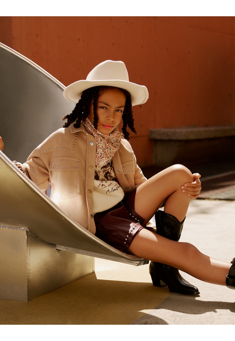 Fusta-pantalon din piele ecologica