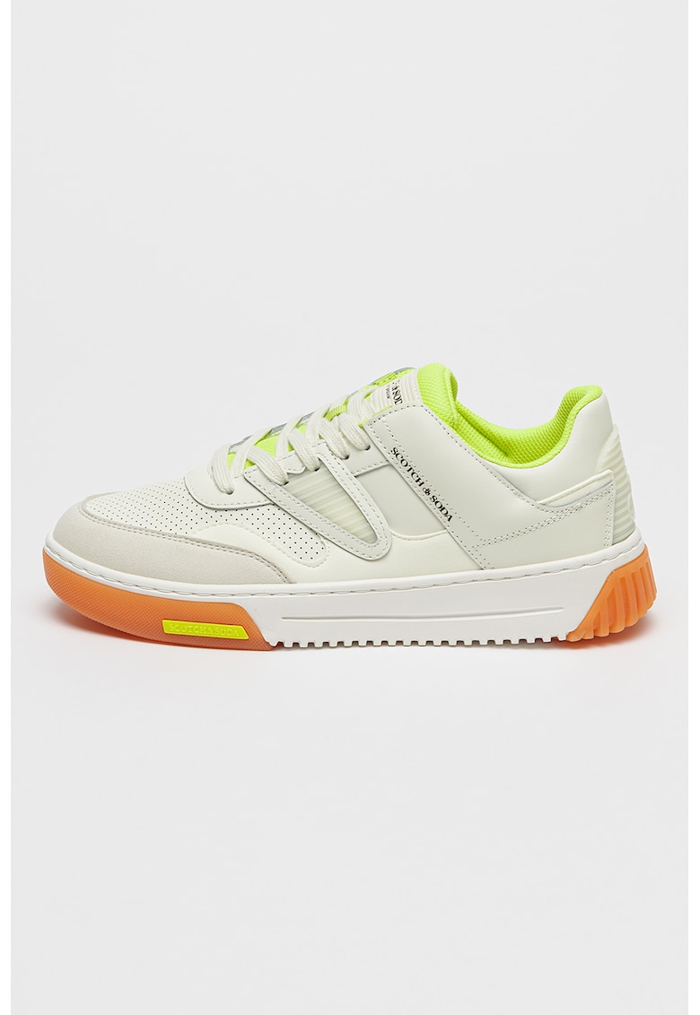 Pantofi sport de piele cu garnituri de piele intoarsa si material sinteti New Cup