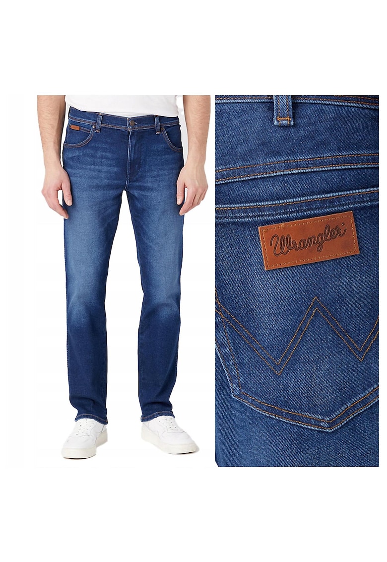 Blugi barbati - We Care Wrangler + 365 Warm - Bumbac - Lungi - Barbati - Slim fit - W32-L32 US - Albastru