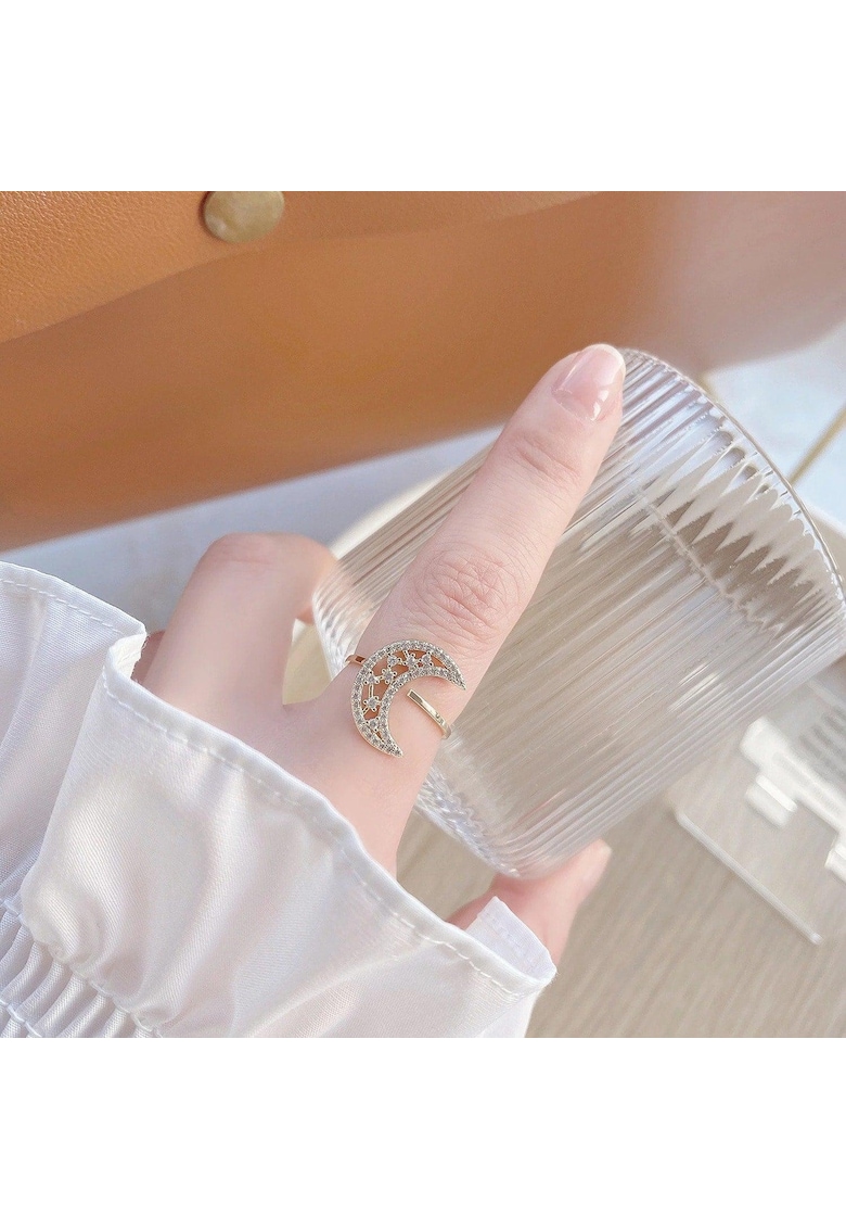 Inel auriu - reglabil - suflat cu aur 14k - cu pietre din zirconiu - Sabrin C1 -