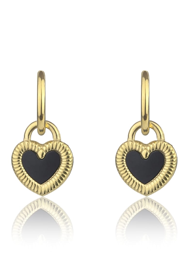 Cercei placati cu aur de 18K Ari - Auriu/Negru