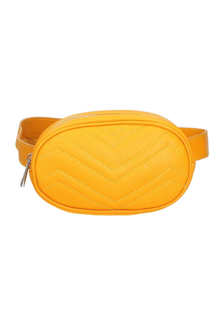 Borseta matlasata de piele - Galben