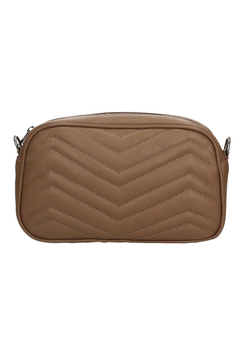 Geanta crossbody din piele - Maro taupe