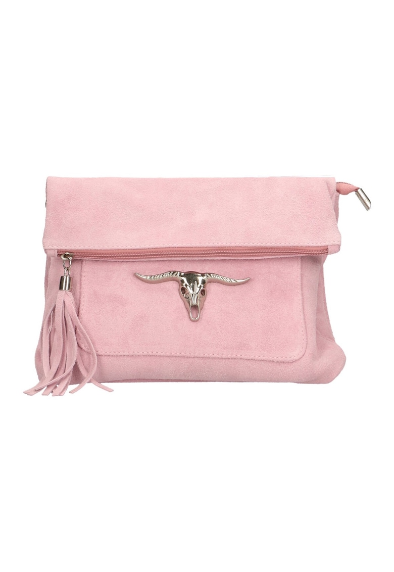 Geanta crossbody din piele intoarsa cu canaf