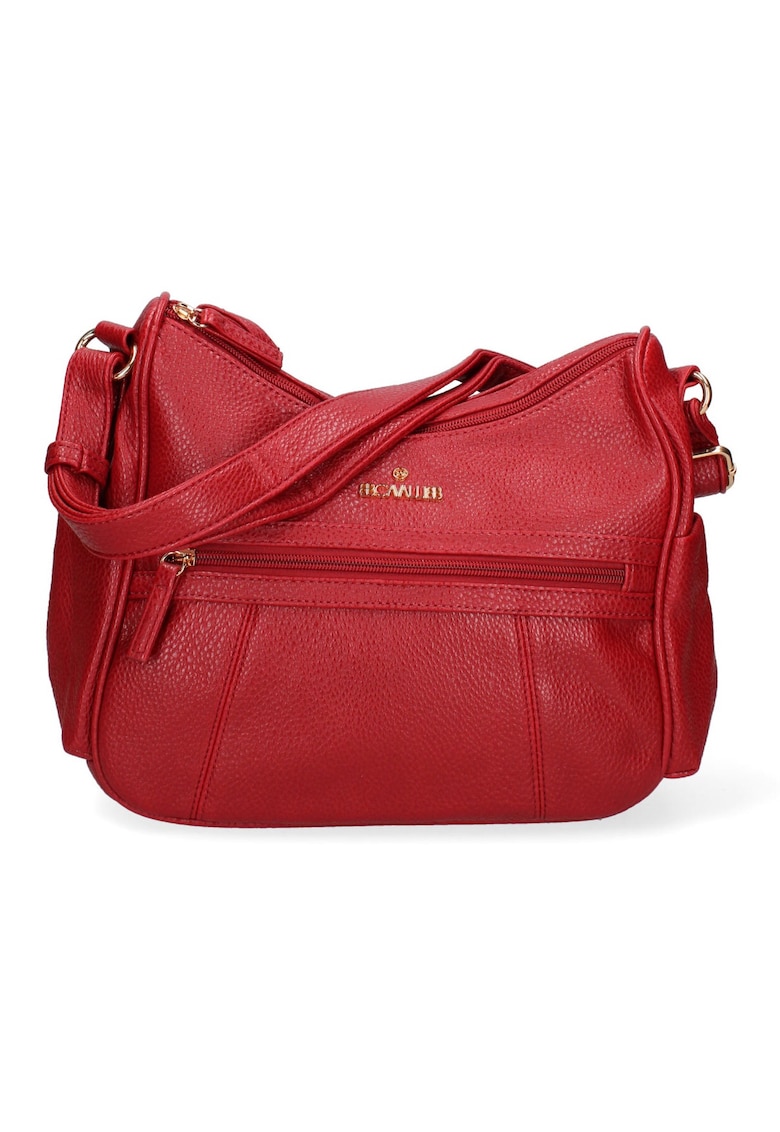 Geanta crossbody din piele ecologica cu buzunare exterioare cu fermoar Seraphina