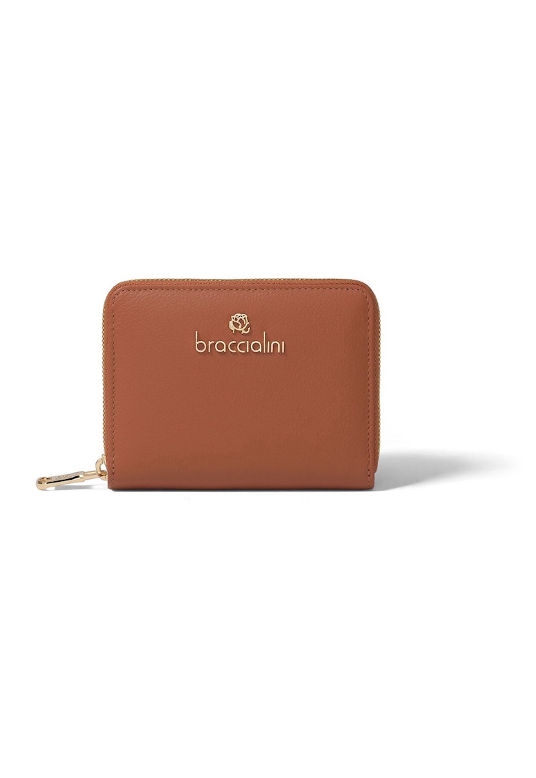 Portofel din piele cu logo metalic 207969