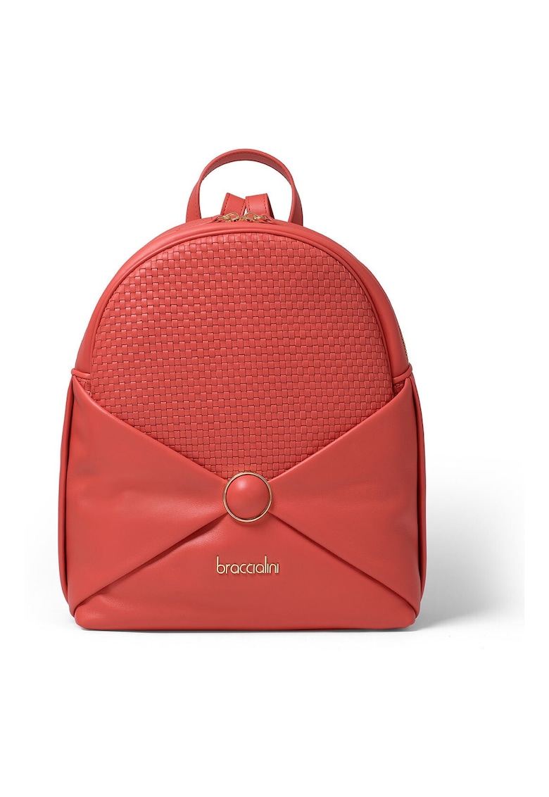 Rucsac din piele cu detaliu logo 207977 Rucsac din piele cu detaliu logo 207977