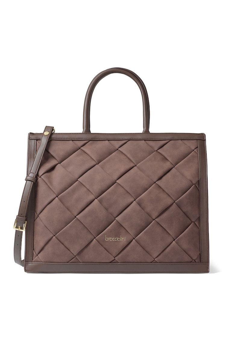 Geanta shopper din piele ecologica cu bareta detasabila