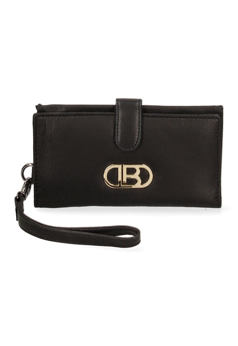 Portofel dreptunghiular din piele cu bareta detasabila pentru incheietura