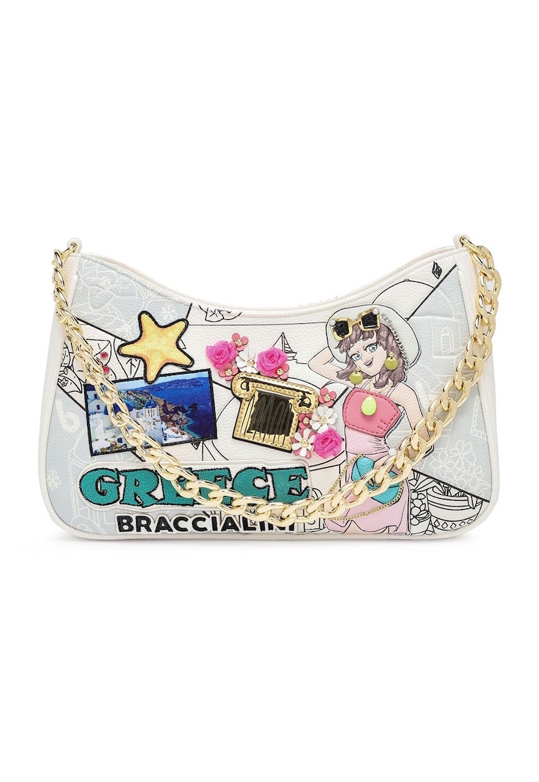 Geanta cu bareta de umar si imprimeu