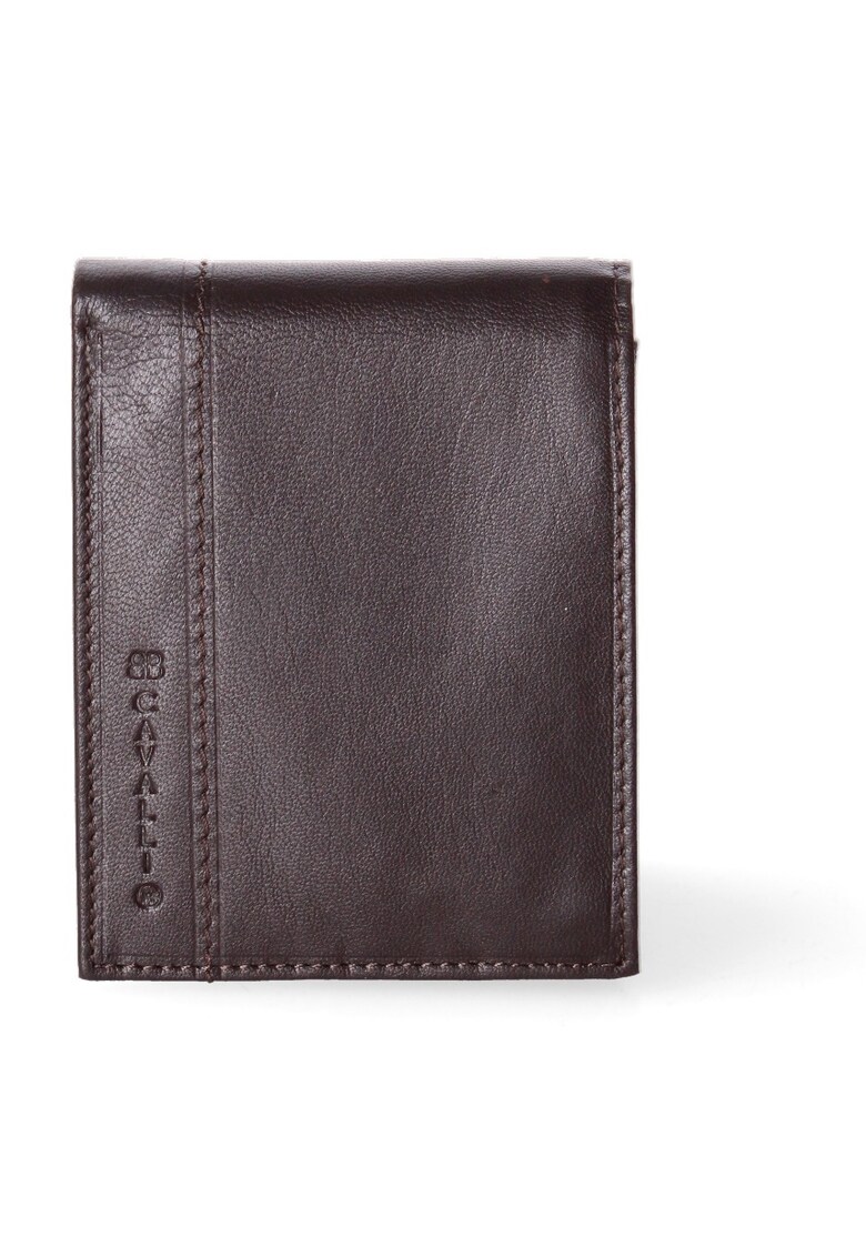 Portofel pliabil de piele - Maro taupe