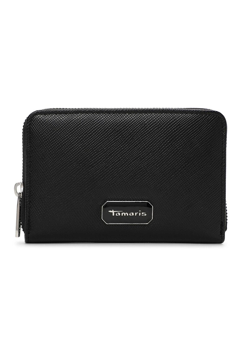 Portofel de piele ecologica Saffiano Faiza - Negru