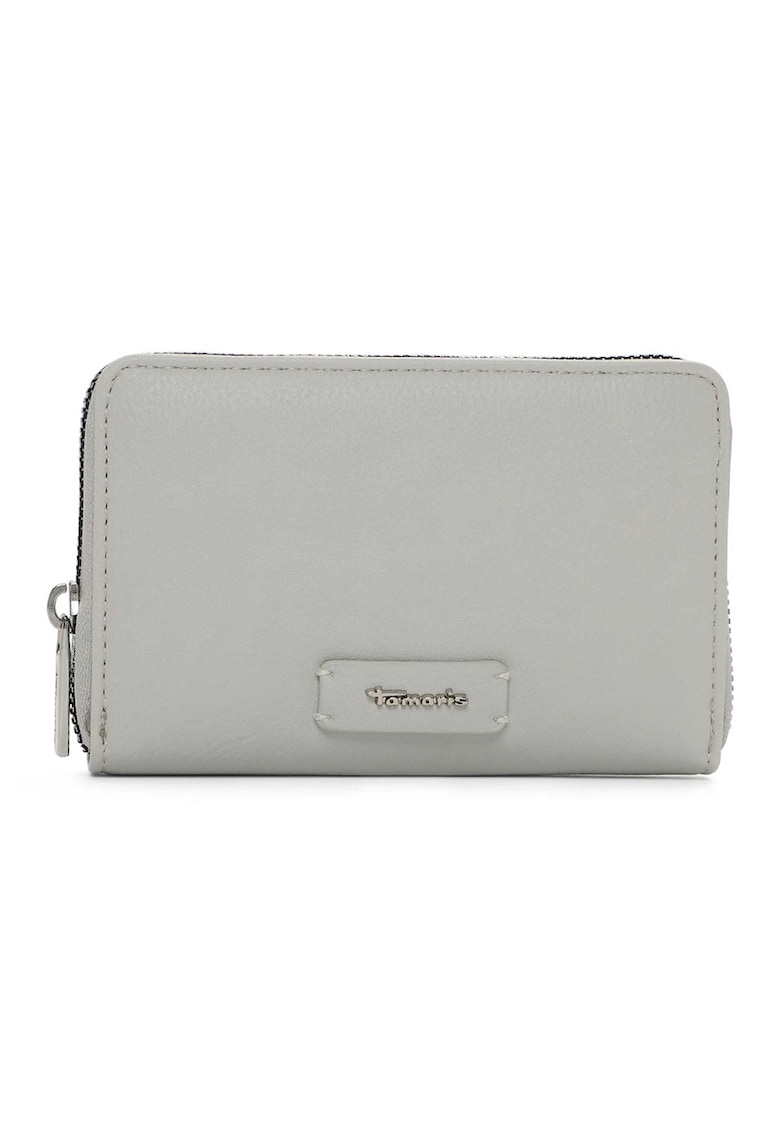 Portofel de piele ecologica cu fermoar Felice - Gri deschis