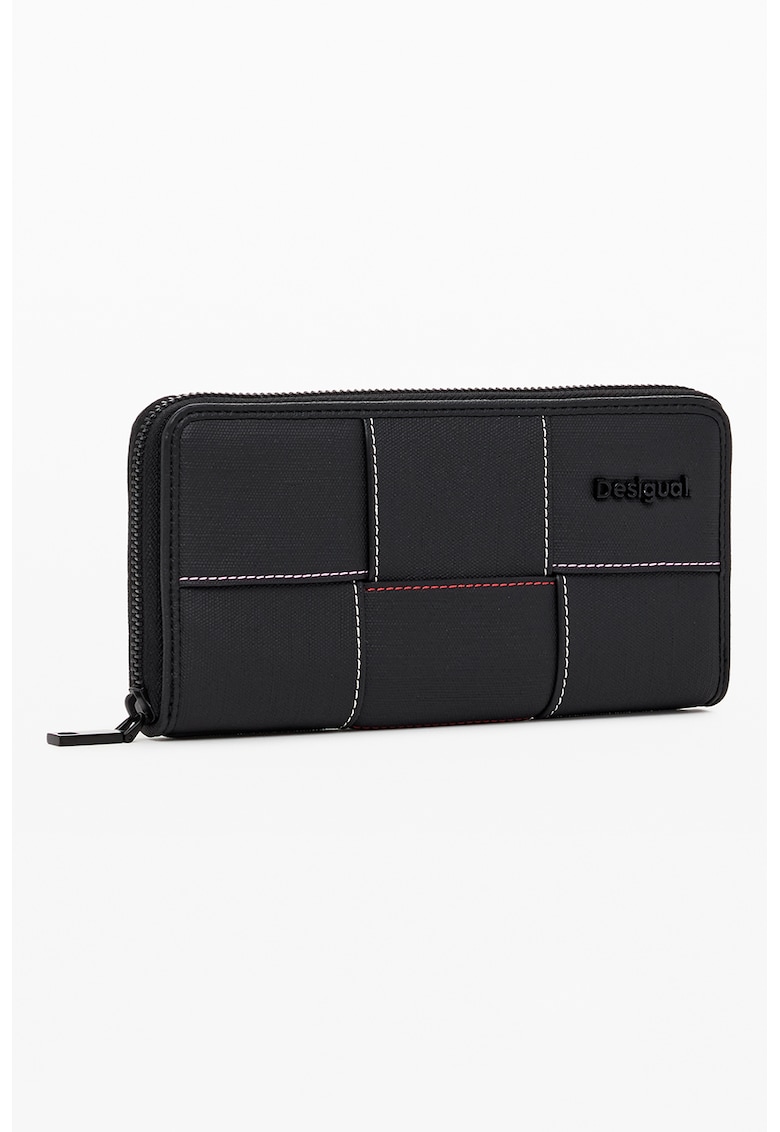 Portofel cu fermoar si cusaturi contrastante Yoko Portofel cu fermoar si cusaturi contrastante Yoko