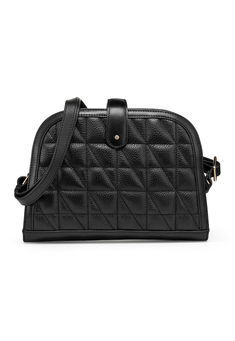 Geanta din piele cu detaliu matlasat Viennix - Negru