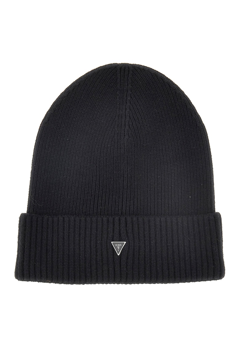 Caciula tricotata cu model striat - Negru