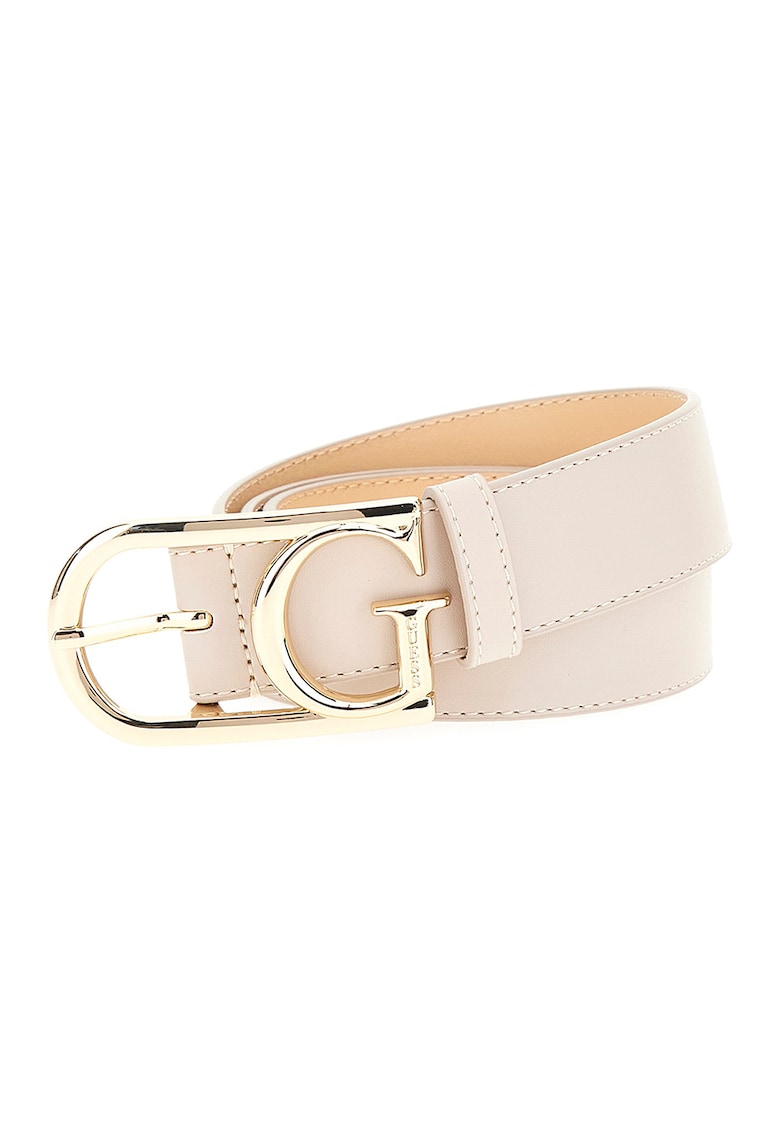 Curea de piele ecologica cu logo metalic Avie Curea de piele ecologica cu logo metalic Avie