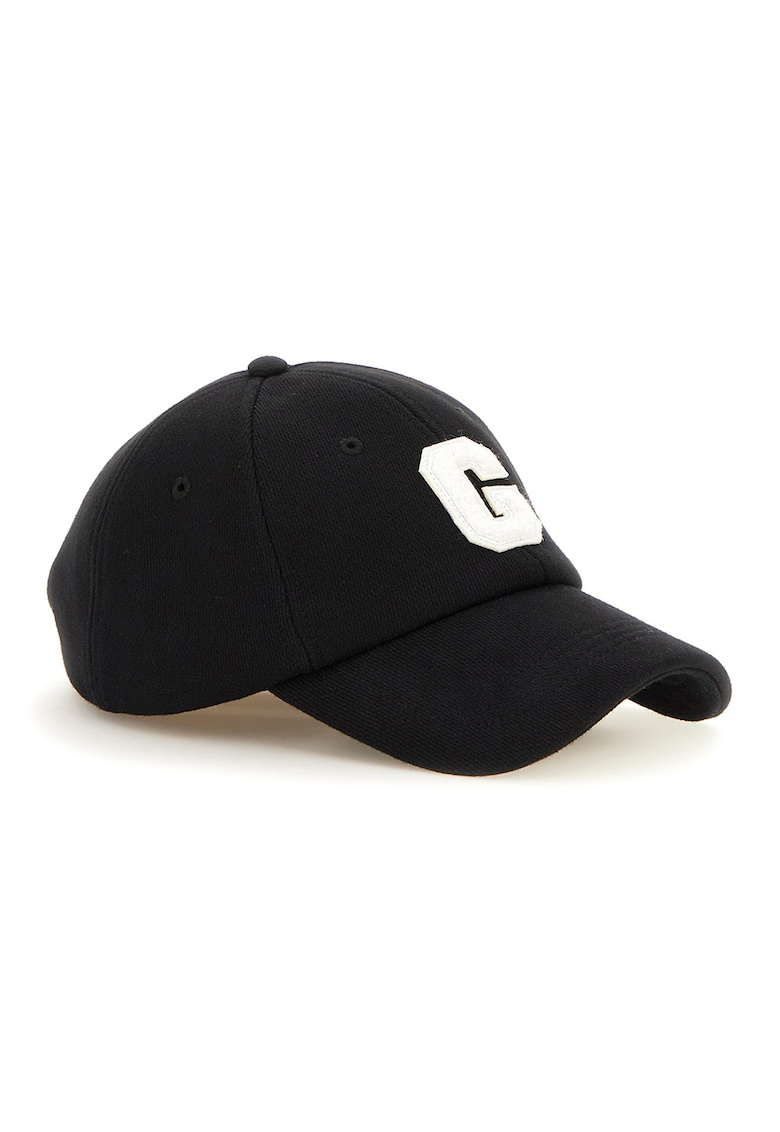 Sapca baseball de bumbac cu monograma brodata - Negru/Alb optic