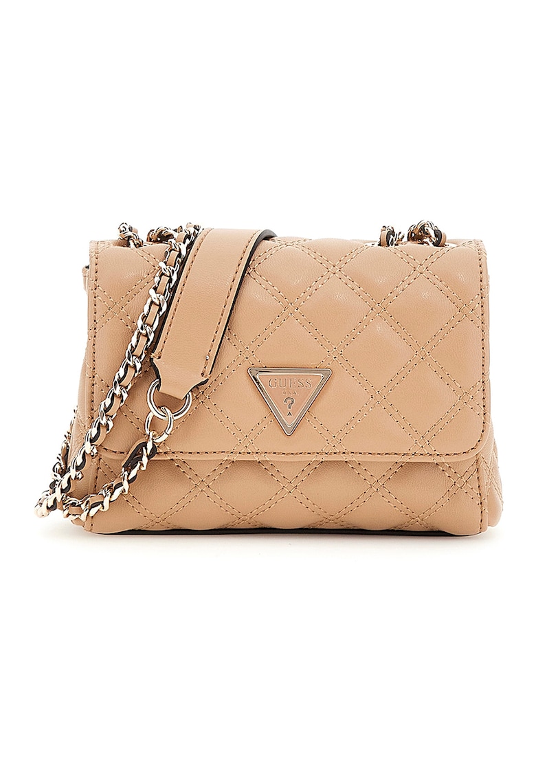 Geanta crossbody de piele ecologica cu aspect matlasat Spark - Maro camel