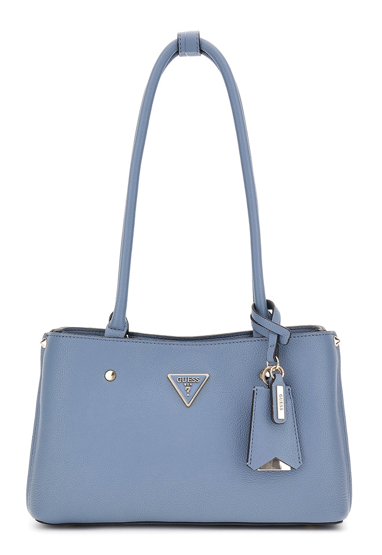 Geanta din piele ecologica cu bareta de umar si accesoriu logo