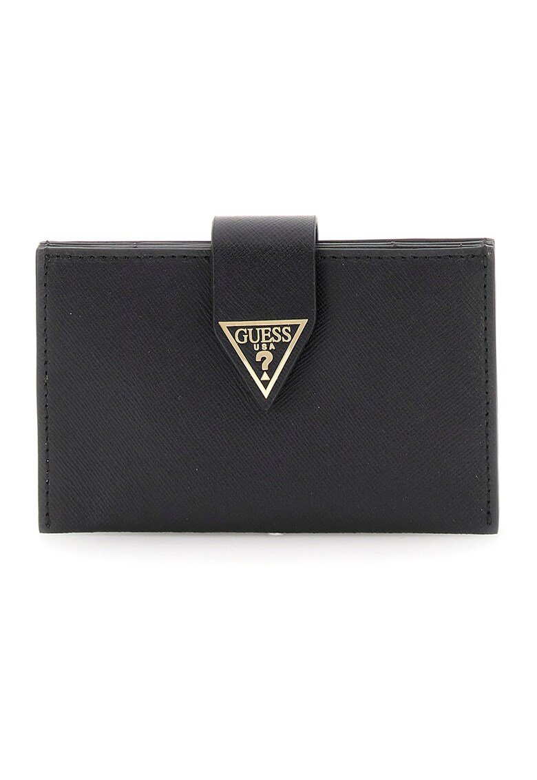 Portcart din piele saffiano Miriam - Negru