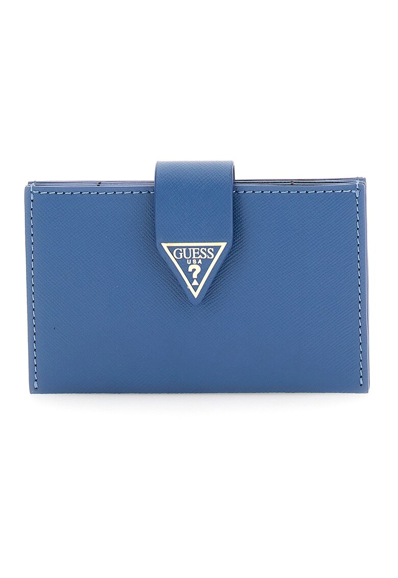 Portcart din piele saffiano Miriam - Albastru prafuit