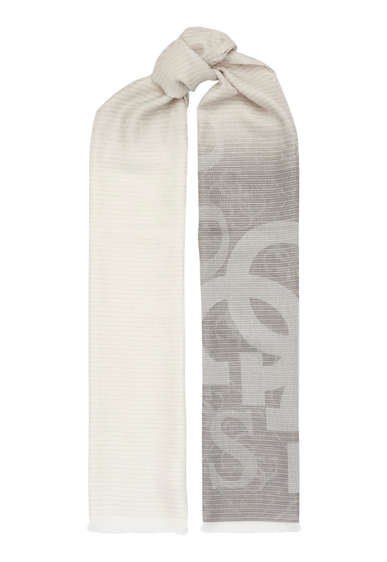 Esarfa din amestec de bumbac cu logo