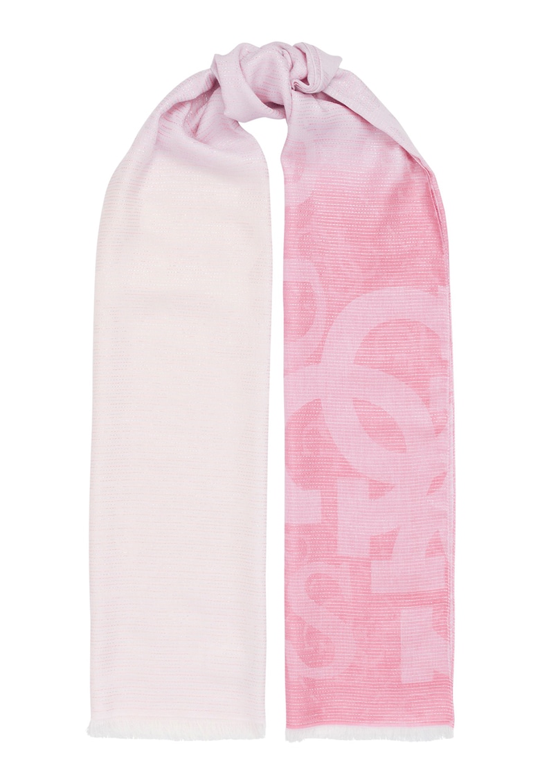 Esarfa din amestec de bumbac cu logo