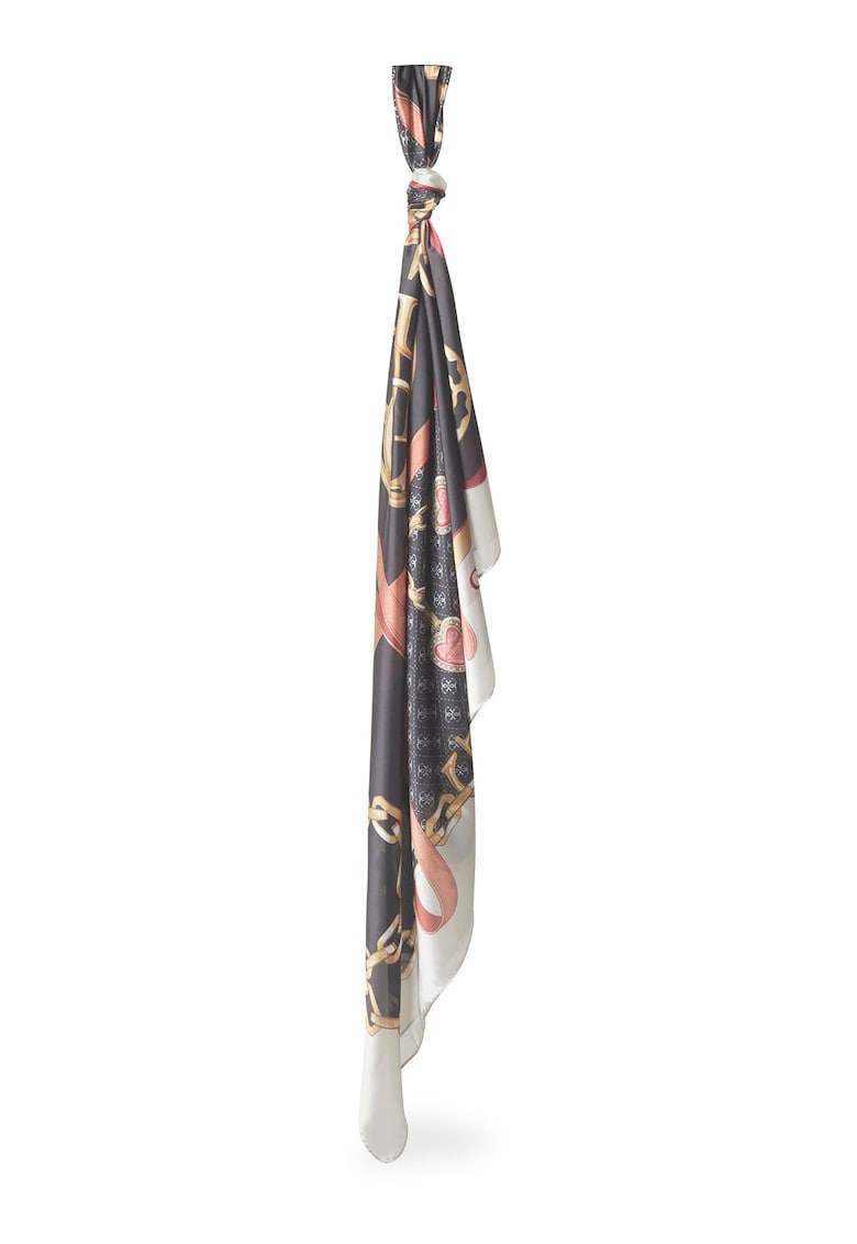 Esarfa patrata cu imprimeu logo