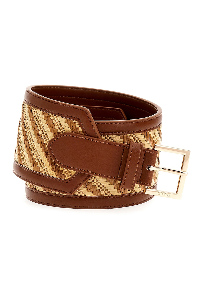 Curea lata cu model - Bej/Caramel