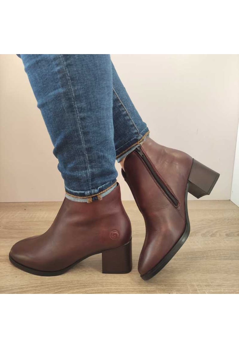 Ghete elegante dama piele naturala - Visiniu