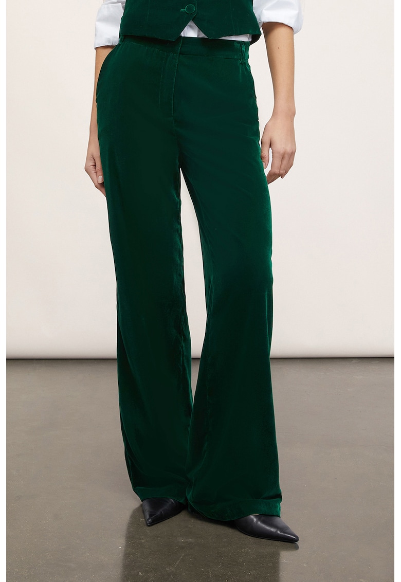 Pantaloni cu croiala ampla - Verde inchis